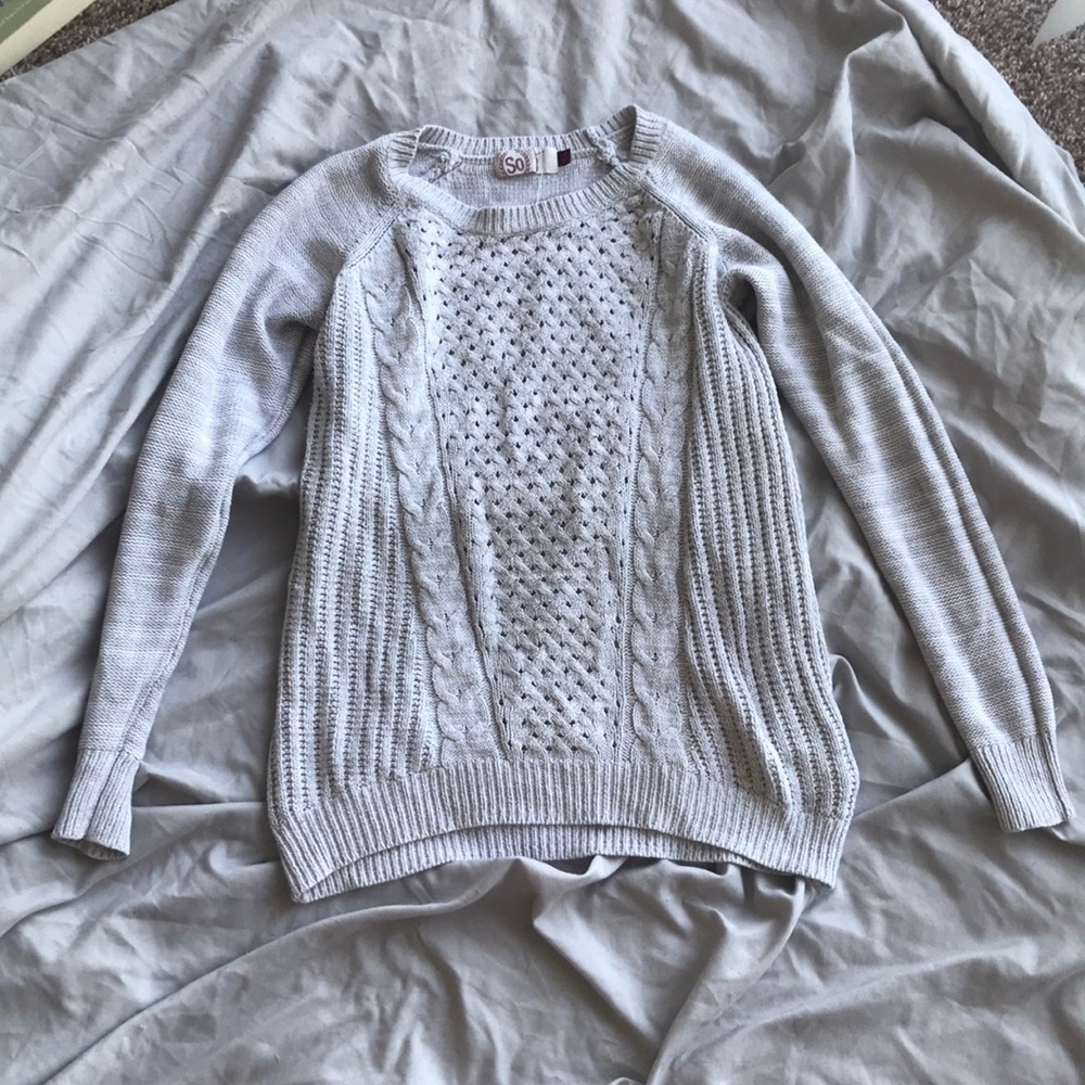 “So” Grey Knit Sweater